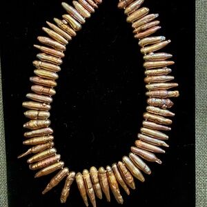 Elegant Gold and Brown Pearl Necklace